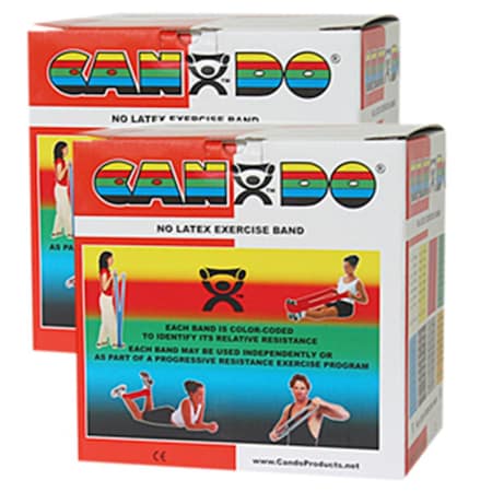 Cando International Latex Free Exercise Band, 100 yards - Red, Light CanDo-10-5652